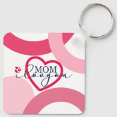 Elegante Design Text Mama I Liebe Sie mit Herz Schlüsselanhänger (Rückseite)