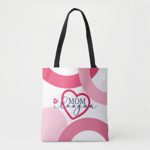 Elegante Design Text Mama I Liebe Sie mit Herz Tasche