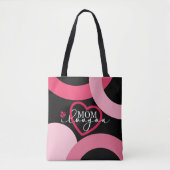 Elegante Design Text Mama I Liebe Sie mit Herz Tasche (Vorderseite)