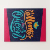 Elegante Design Typografie Mama ist meine Königin Puzzle (Horizontal)
