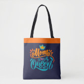 Elegante Design Typografie Mama ist meine Königin Tasche (Vorderseite)