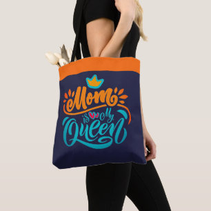Elegante Design Typografie Mama ist meine Königin Tasche