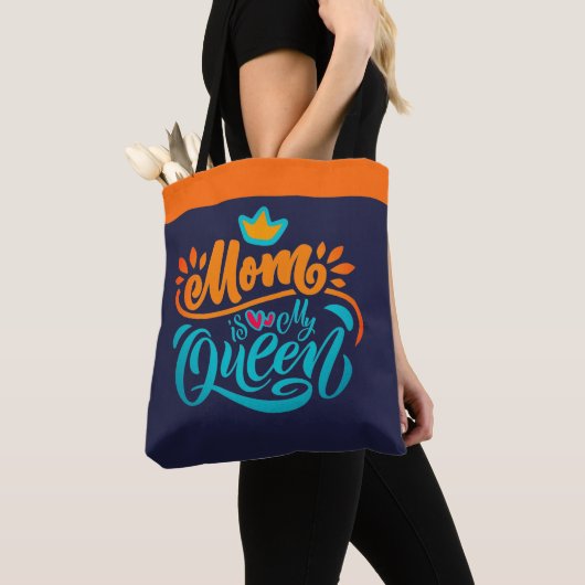 Elegante Design Typografie Mama ist meine Königin Tasche (Von Nahem)
