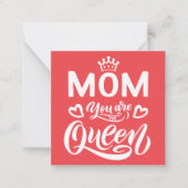 Elegante Design Typografie Mama Sie sind die König Mitteilungskarte (Vorderseite)