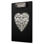 Elegante Designer Heart Clipboard Klemmbrett (Links)