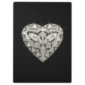Elegante Designer Heart Clipboard Klemmbrett (Rückseite)
