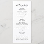 Elegante Designhochzeit Programm (Rückseite)