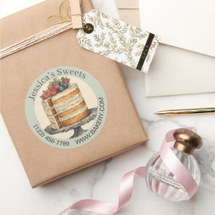 Elegante Dessert Baker Caterer Cupcake Bäckerei Runder Aufkleber