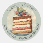 Elegante Dessert Baker Caterer Cupcake Bäckerei Runder Aufkleber (Vorderseite)