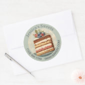 Elegante Dessert Baker Caterer Cupcake Bäckerei Runder Aufkleber (Umschlag)