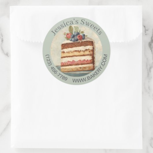 Elegante Dessert Baker Caterer Cupcake Bäckerei Runder Aufkleber (Tasche)