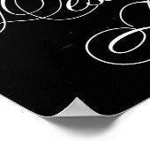 Elegante Dessert Bar White Script | Horizontales Z Poster (Ecke)