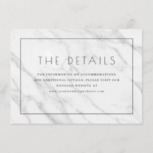 Elegante Details aus weißem Marmor Begleitkarte