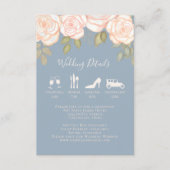 Elegante Details Moderne Timeline Dusty Blue Blush Begleitkarte (Vorderseite)