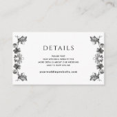 Elegante Details / oder andere Schwarze Flora Hoch Begleitkarte (Vorderseite)