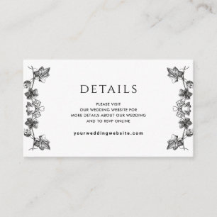 Elegante Details / oder andere Schwarze Flora Hoch Begleitkarte