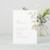 Elegante Details zu Botanischen Hochzeiten Begleitkarte (Stehend Vorderseite)