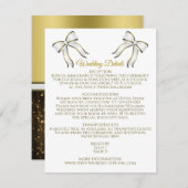 Elegante Details zu den Hochzeiten von White & Gol Begleitkarte (Vorne/Hinten)