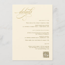 Elegante Details zu Hochzeiten und Hochzeiten Begleitkarte