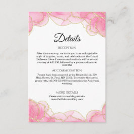 Elegante Details zu modernen Rosa- und Gold-Hochze Begleitkarte