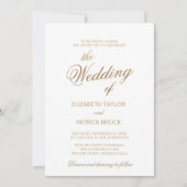 Elegante Details zur goldenen Kalligrafie auf der Einladung (Vorderseite)