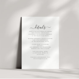 Elegante Details zur Hochzeit Begleitkarte