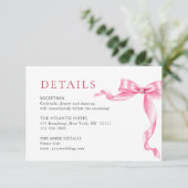 Elegante Details zur Hochzeit in sanften rosa Hand Begleitkarte (Stehend Vorderseite)