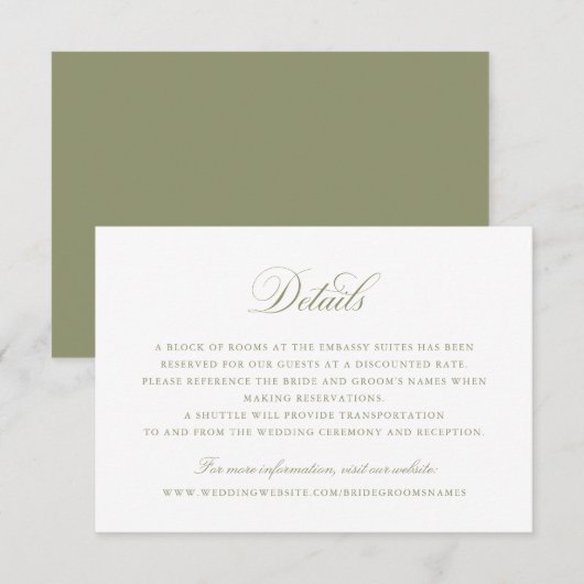 Elegante Details zur Kalligrafie-Skriptsprache Hoc Einladung (Vorne/Hinten)