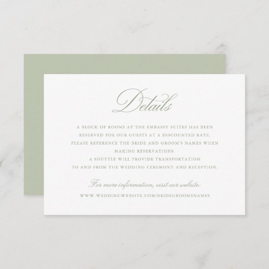 Elegante Details zur Kalligrafie-Skriptsprache Hoc Einladung (Vorne/Hinten)