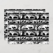 Elegante deutsche Jagdszene mit Hirsch und Bär Postkarte (Vorne/Hinten)