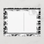 Elegante deutsche Jagdszene mit Hirsch und Bär Postkarte (Rückseite)