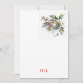 Elegante Dezember Weihnachts-Rote-Hochzeit Einladung (Rückseite)