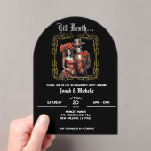 Elegante Día De Los Muertos Engagement Party Acryleinladungen (Insitu (Handheld))