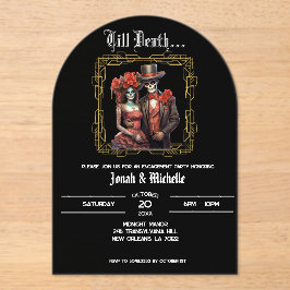 Elegante Día De Los Muertos Engagement Party Acryleinladungen