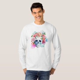 Elegante Dia de los Muertos Shirt Floral Skull