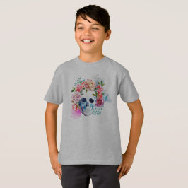 Elegante Dia de los Muertos Shirt Floral Skull