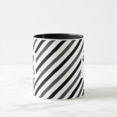 Elegante Diagonal Stripes Black Novelty Tasse (Zentrum)