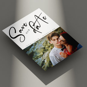 Elegante diagonale Schrift Foto Hochzeit Save The Date