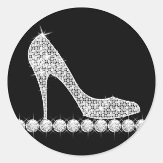 Elegante Diamant-High-Heel-Schuhaufkleber Runder Aufkleber