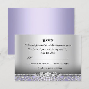 Elegante Diamant-Lila RSVP Einladung