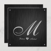 Elegante Diamant-Monogramm-Hochzeits-Einladung Einladung (Vorne/Hinten)