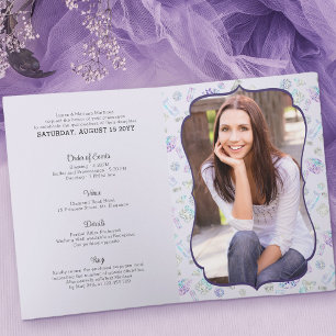 Elegante Diamant Prinzessin Quinceanera Foto gefal Einladung