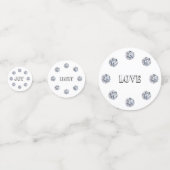 Elegante Diamanten am schwarzen und weißen Tisch Konfetti (Rückseiten)