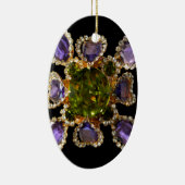 Elegante Diamanten lila Grünsteine Keramik Ornament (Rechts)