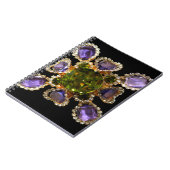 Elegante Diamanten lila Grünsteine Notizblock (Linke Seite)