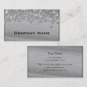 Elegante Diamond Appeal Silver Business Card Visitenkarte (Vorne/Hinten)