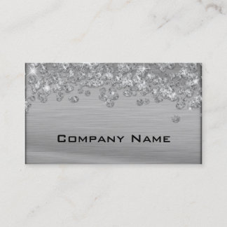Elegante Diamond Appeal Silver Business Card Visitenkarte