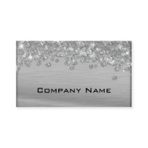 Elegante Diamond Appeal Silver Business Card
