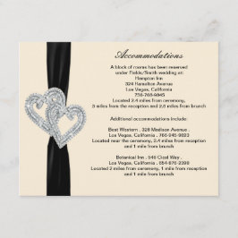Elegante Diamond Black Ribbon Einschließkarten Begleitkarte