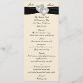 Elegante Diamond Black Ribbon Menu Card Menükarte (Vorderseite)